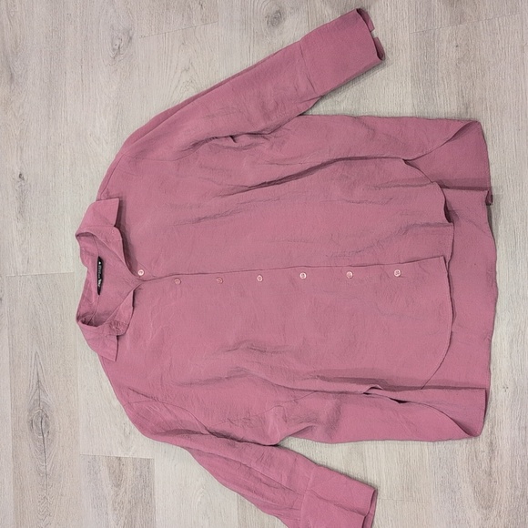 ZARA Lilac/Mauve Oversized Button-Down Shirt Size XS - Picture 4 of 11